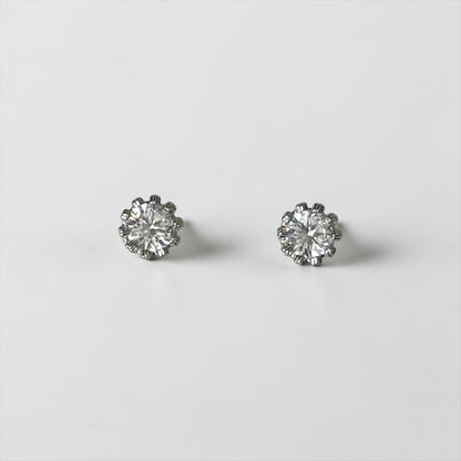 Crown Silver Stud Earrings