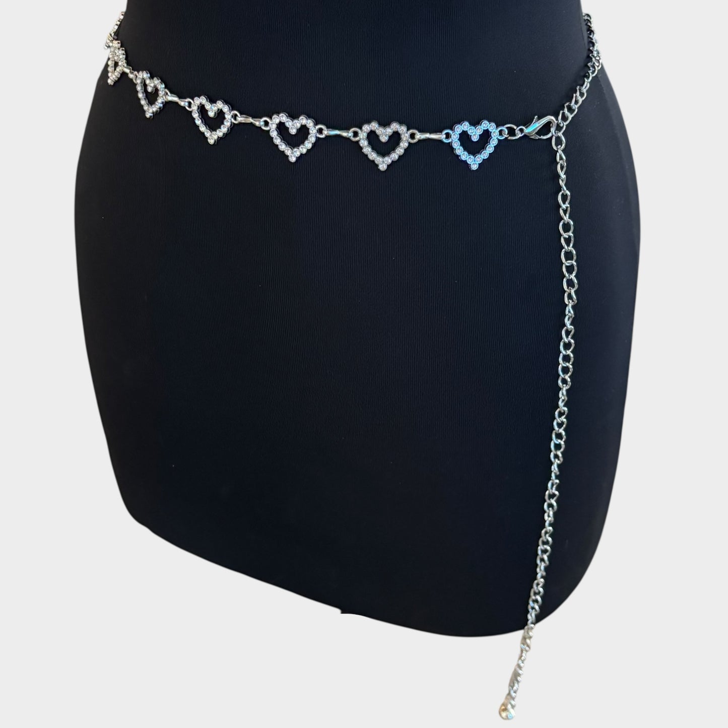 Silver Heart Link Waist Chain