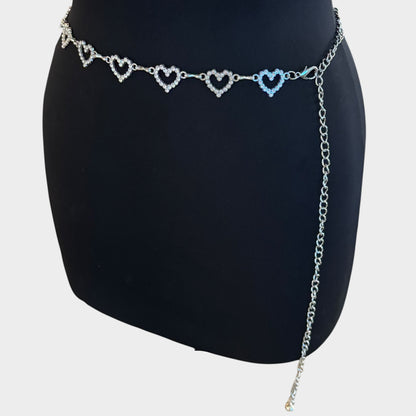Silver Heart Link Waist Chain