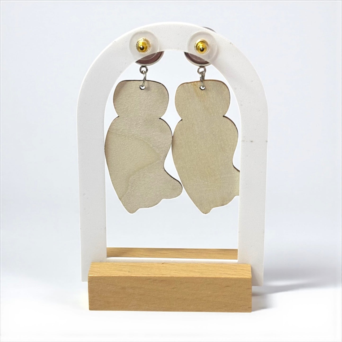 Pumpkin Ghost Wood Drop Earrings