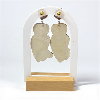 Pumpkin Ghost Wood Drop Earrings