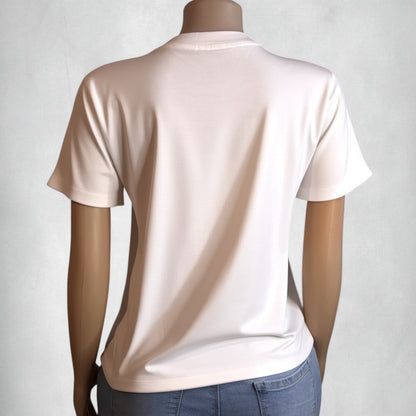 Camiseta blanca con cuello redondo y gráfico AMERICA