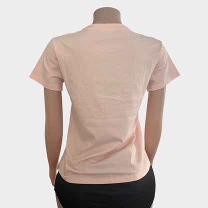 Camiseta con estampado de letras rosa suave para mujer