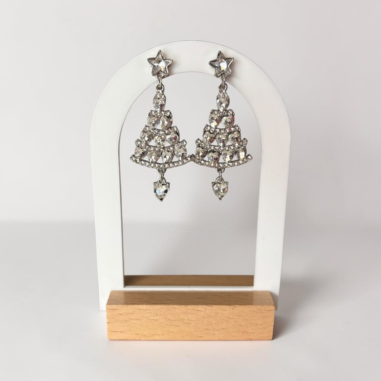 Rhinestone Christmas Tree Dangle Earring
