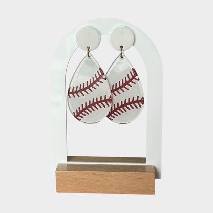 Acrylic Baseball Drop Earring