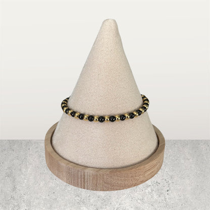 Pulsera clásica unisex ajustable de cuentas de cobre de 4 mm