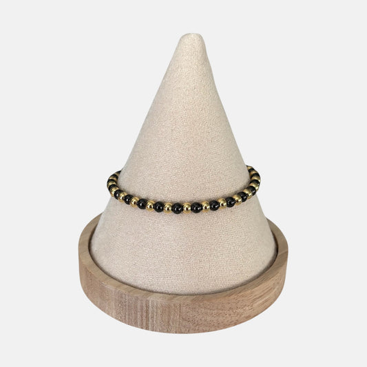 Pulsera clásica unisex ajustable de cuentas de cobre de 4 mm
