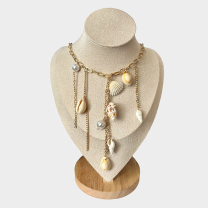 Shell Tassel Multi Pendant Necklace