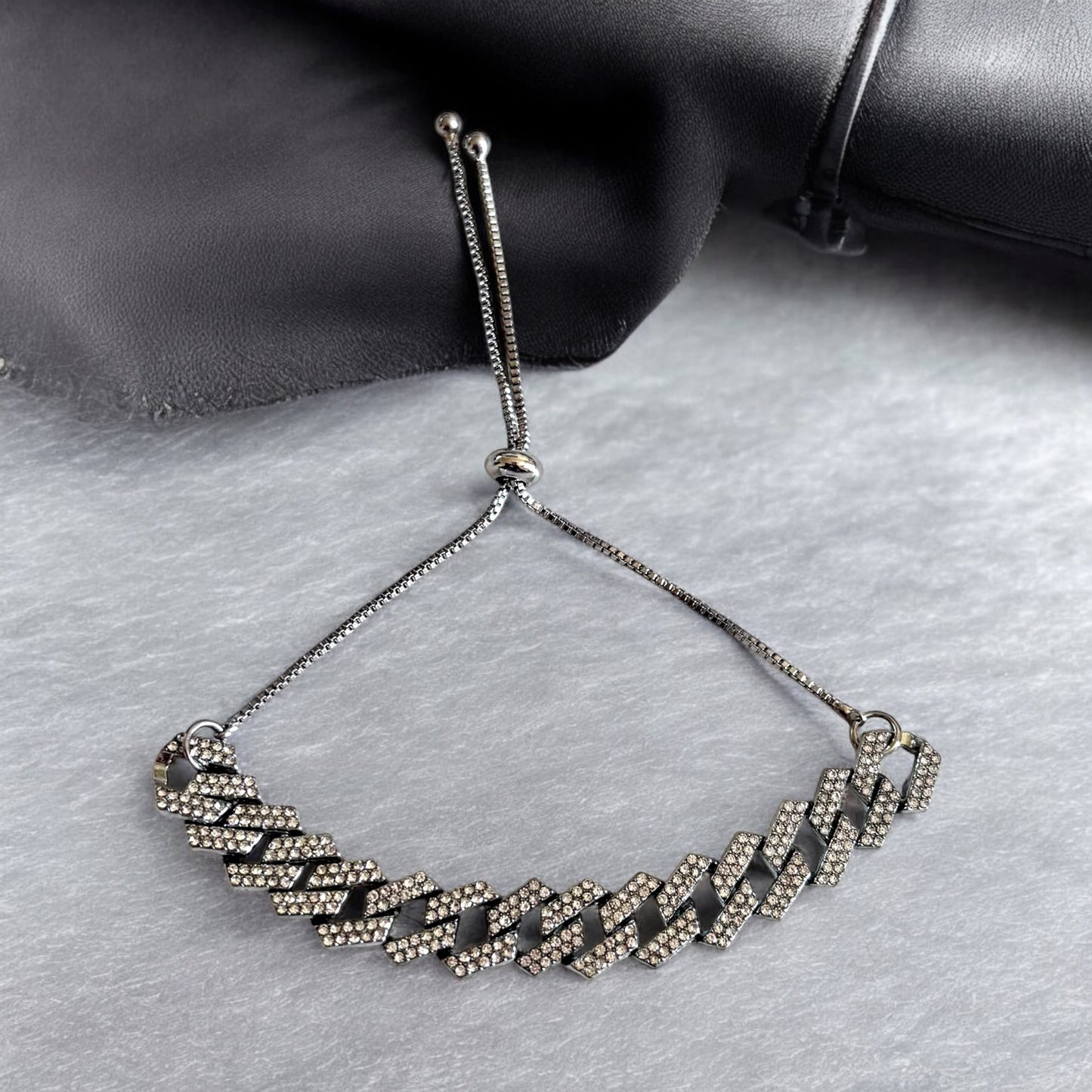 Lujosa pulsera de tobillo ajustable con diamantes de imitación