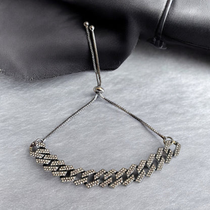 Lujosa pulsera de tobillo ajustable con diamantes de imitación
