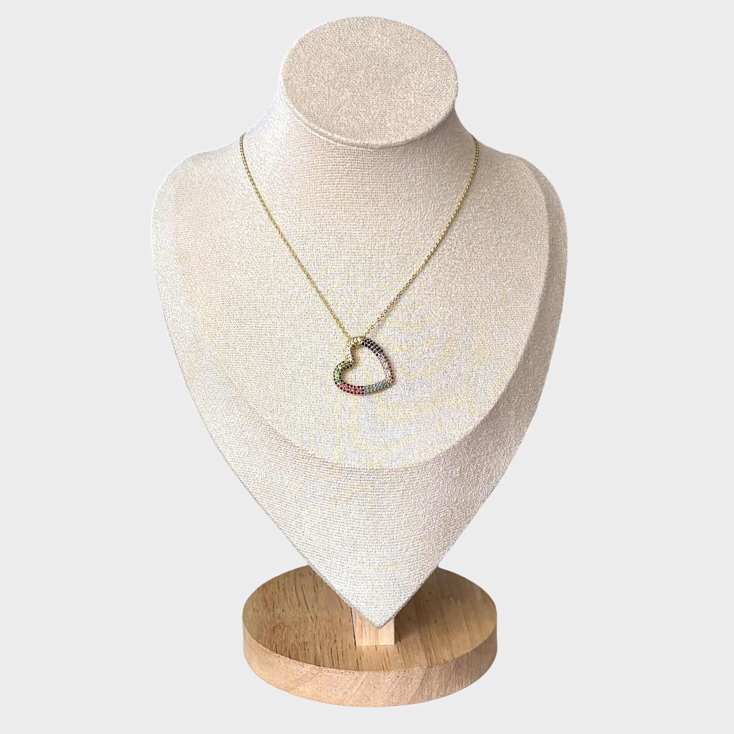 Multicolor Heart Pendant Necklace