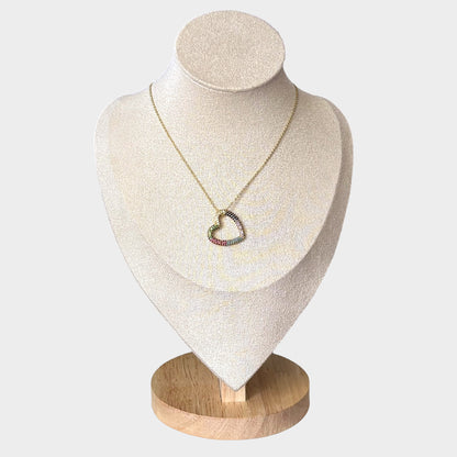 Multicolor Heart Pendant Necklace