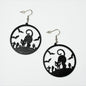 Gothic Cat Bat Drop Earring