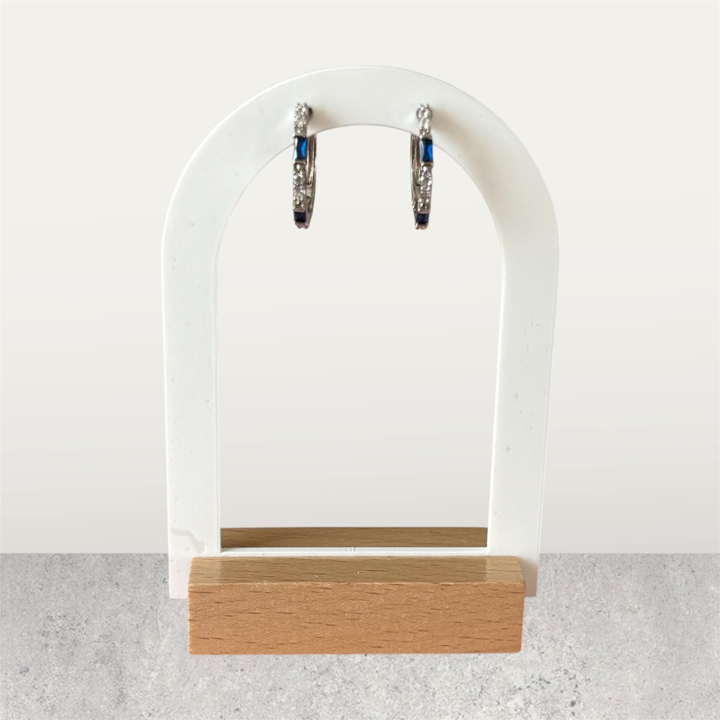 Royal Blue & Silver Round Elegant Earring