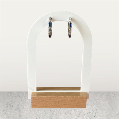 Royal Blue & Silver Round Elegant Earring