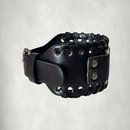 Men Leather Black Bracelet