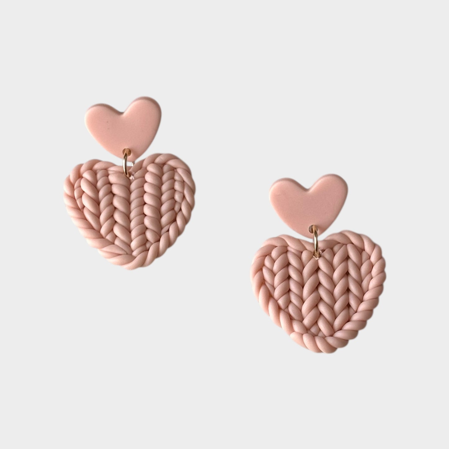 Pendientes colgantes de corazón trenzado hechos a mano