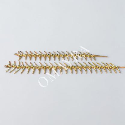 Gold Adjustable Punk Skeleton Choker with Back Chain