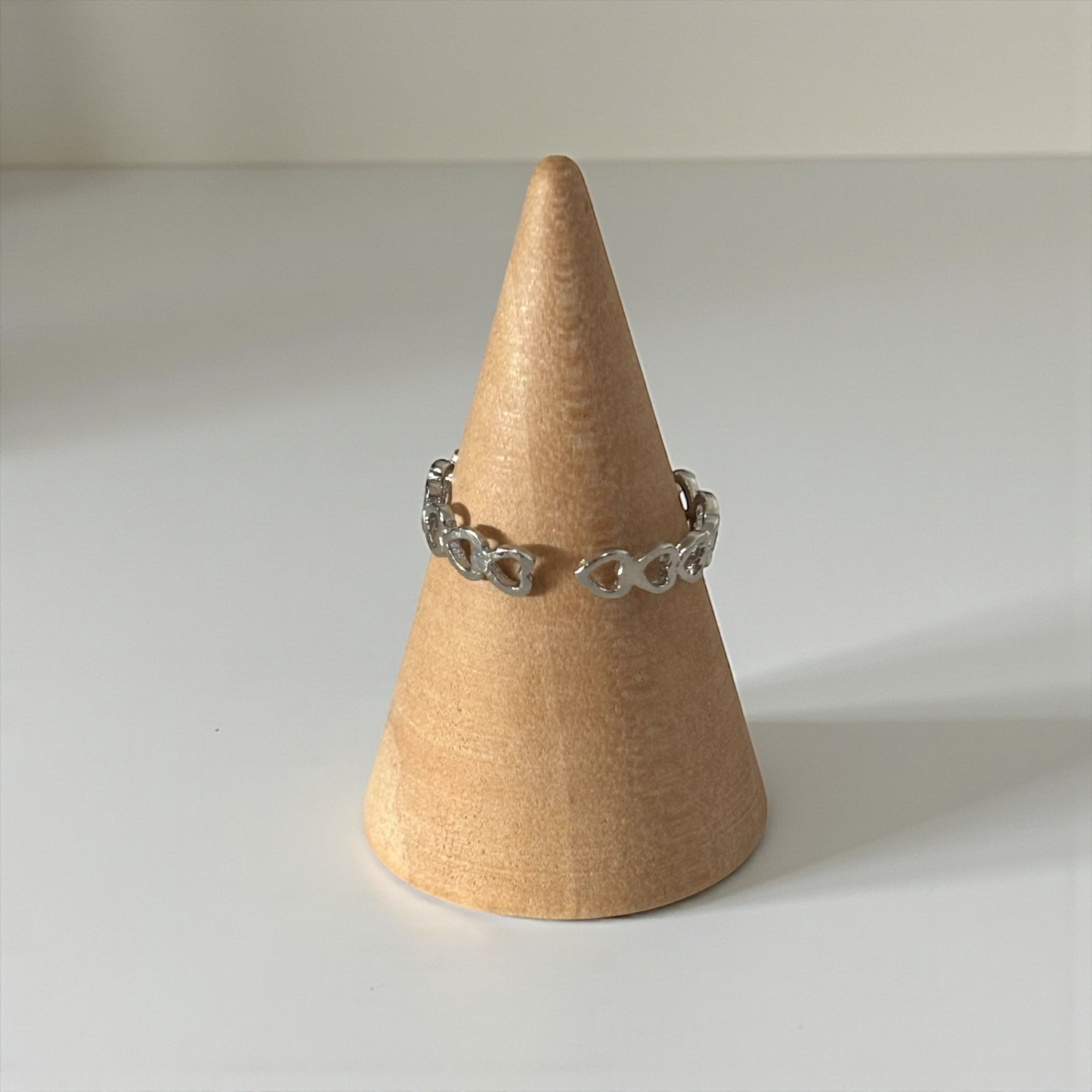 Heart Shape Silver Adjustable Ring