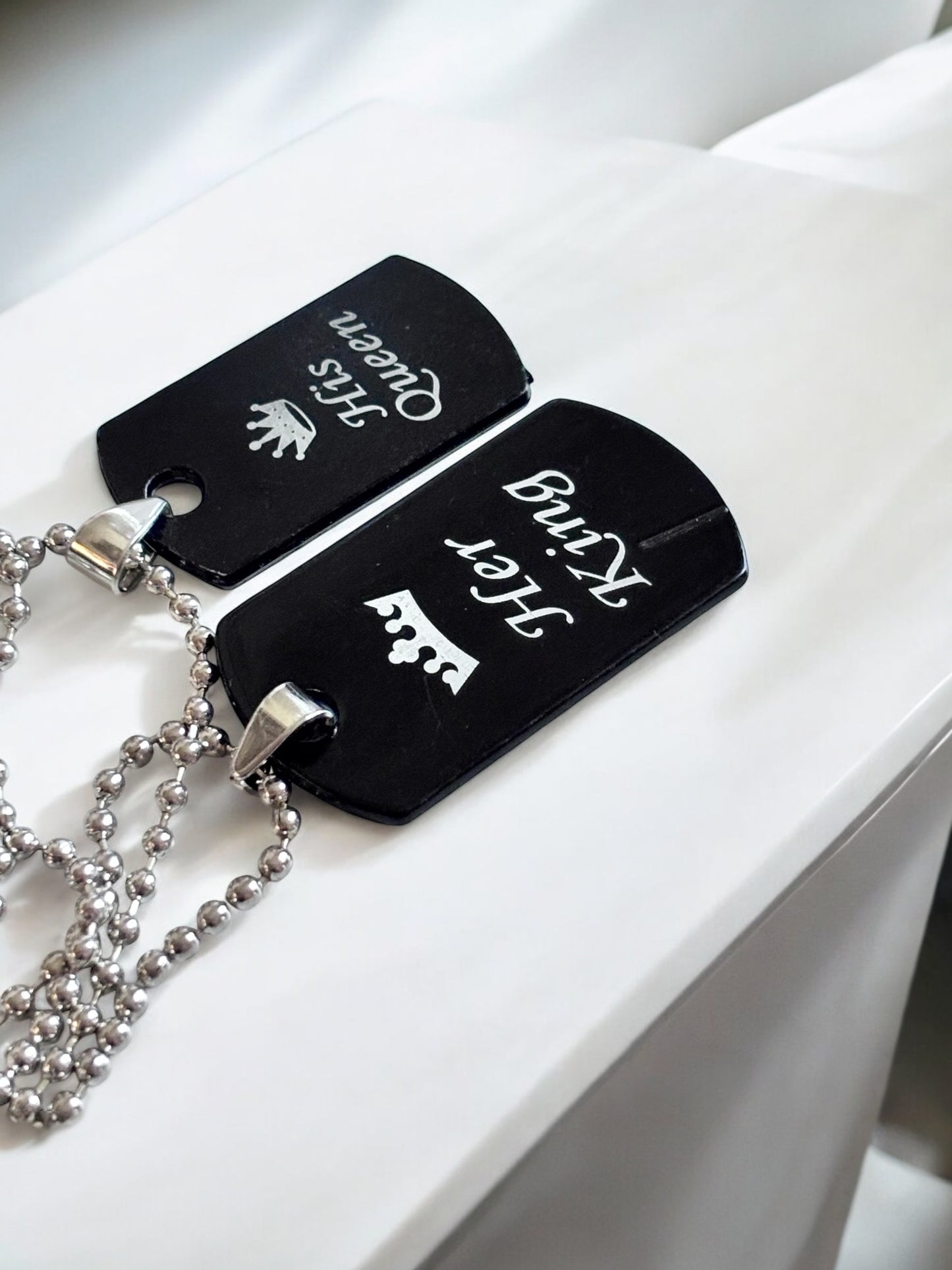Her King His Queen Matching Couple Necklaces