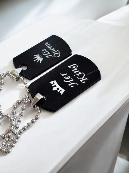 Her King His Queen Matching Couple Necklaces