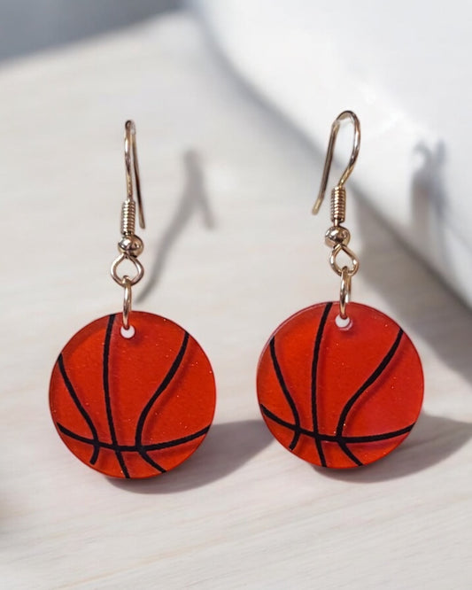 Small Basketball Arylic Drop Earrings