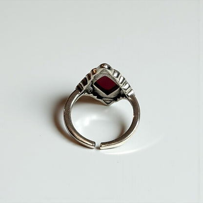 Ruby Diamond Adjustable 925 Ring