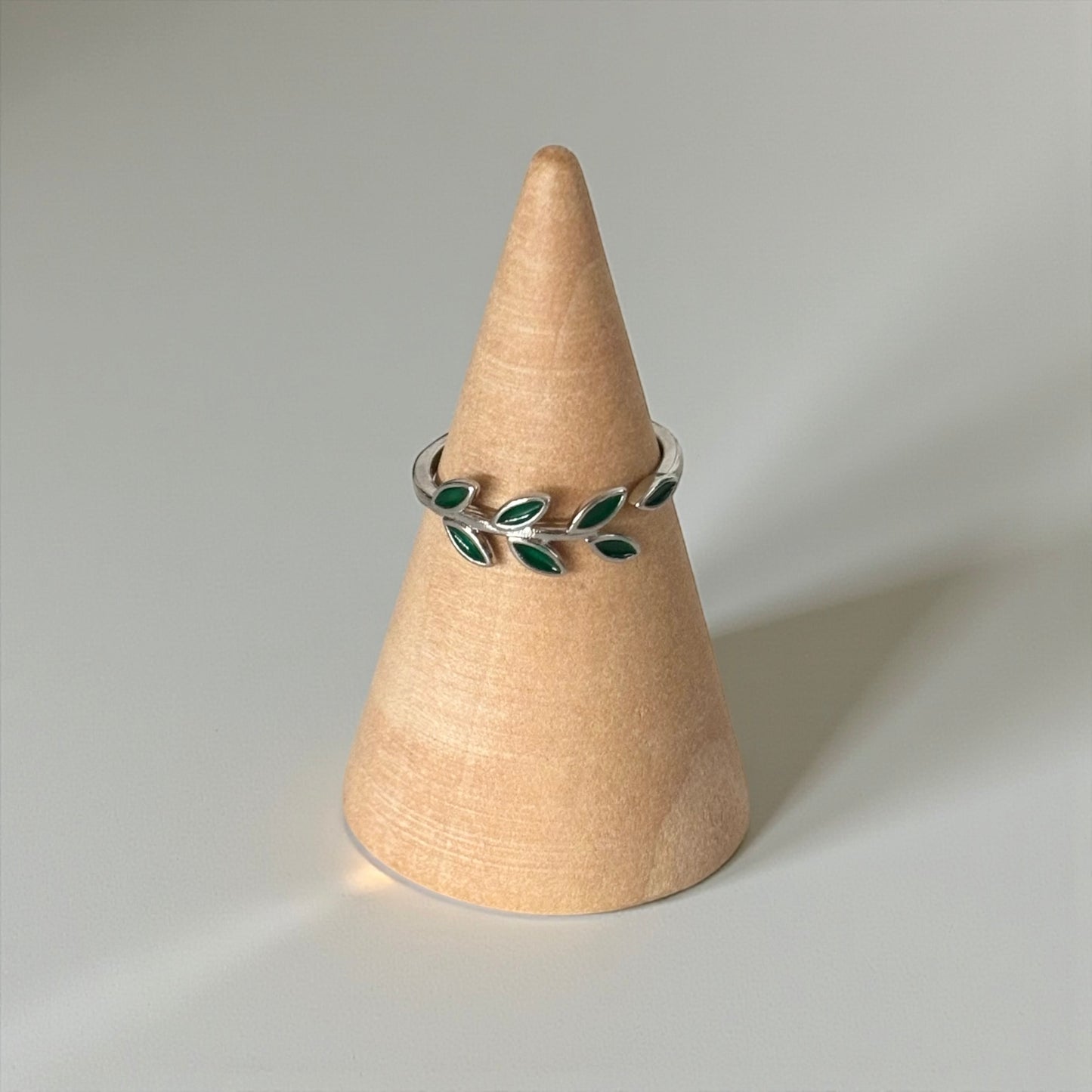 Adjustable Green Silver Toe Ring