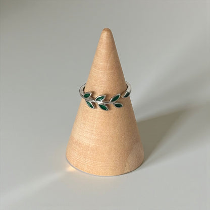 Adjustable Green Silver Toe Ring