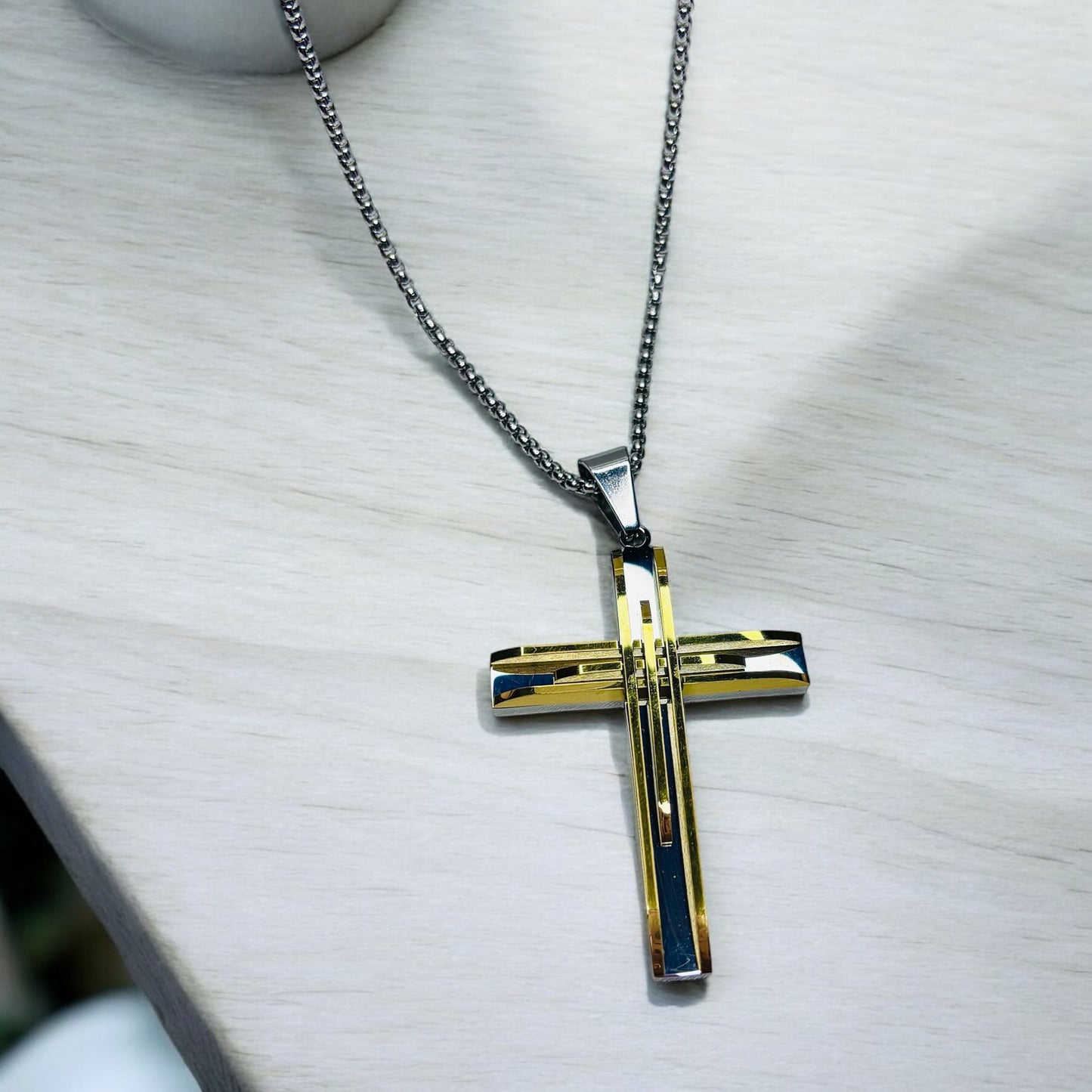 Men Stainless Steel Cross Pendant