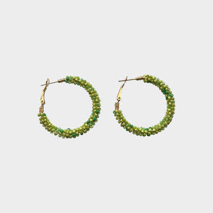 Lucky Green Hoop Earrings