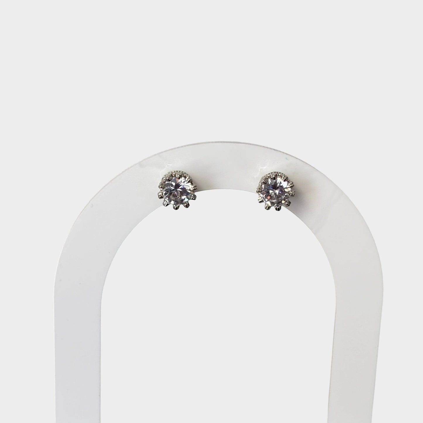 Crown Silver Stud Earrings