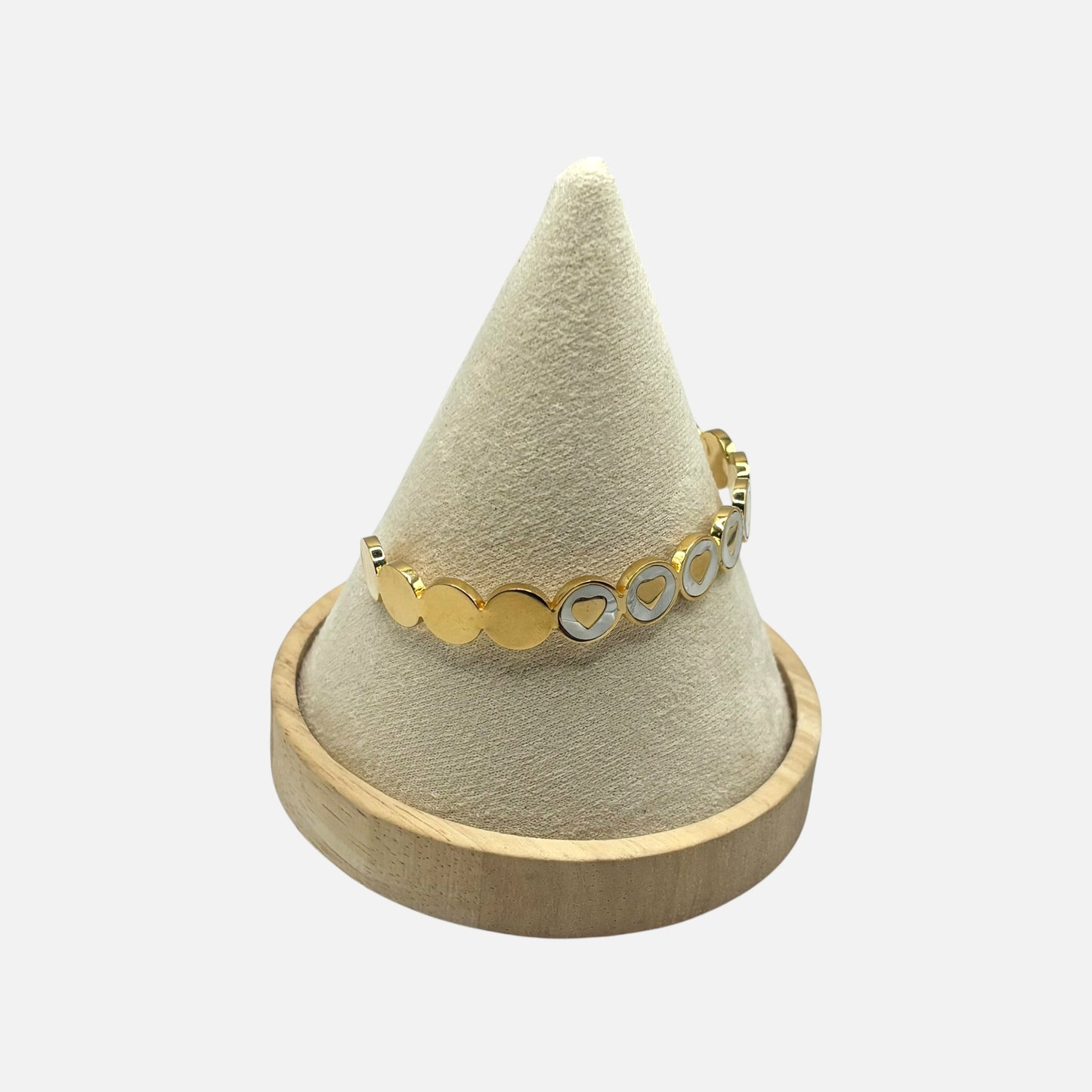 Gold Hearts Stainless Steel Cuff