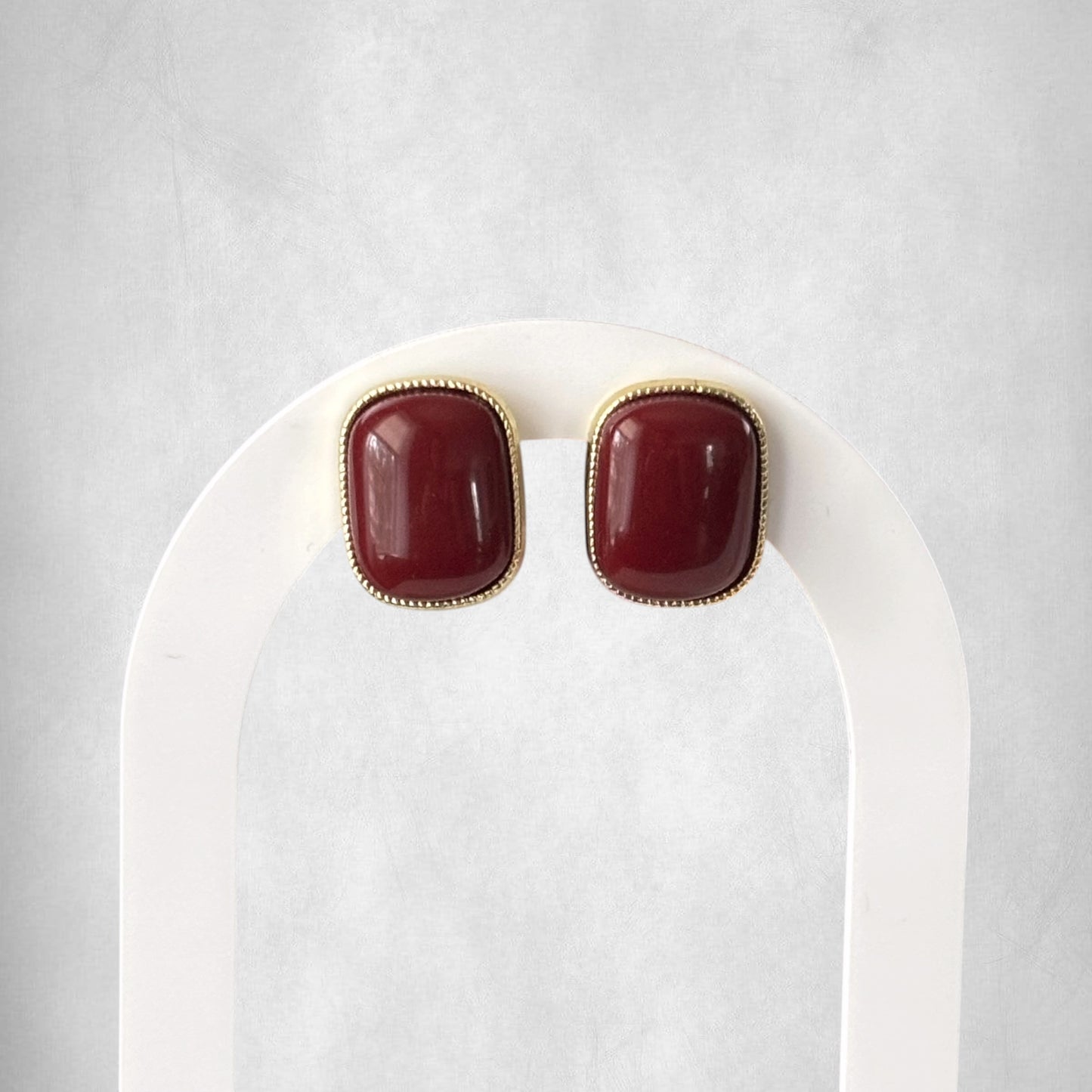 Burgundy Trendy Stud Earrings