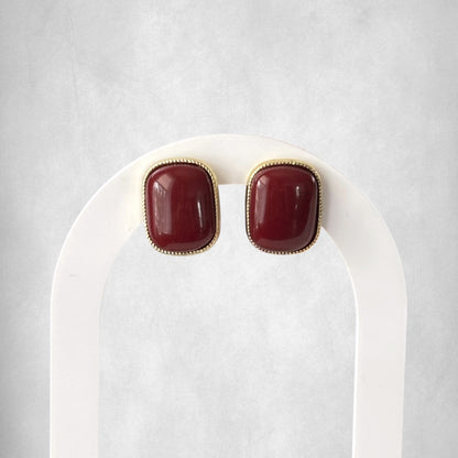 Burgundy Trendy Stud Earrings