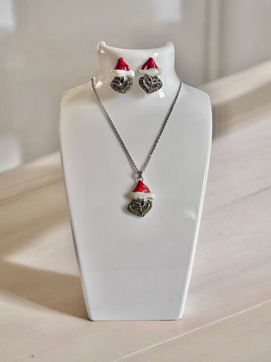 The Grinch Stud Earring and Necklace Set