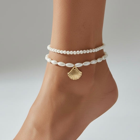 Coastal Charm Shell Anklet Set