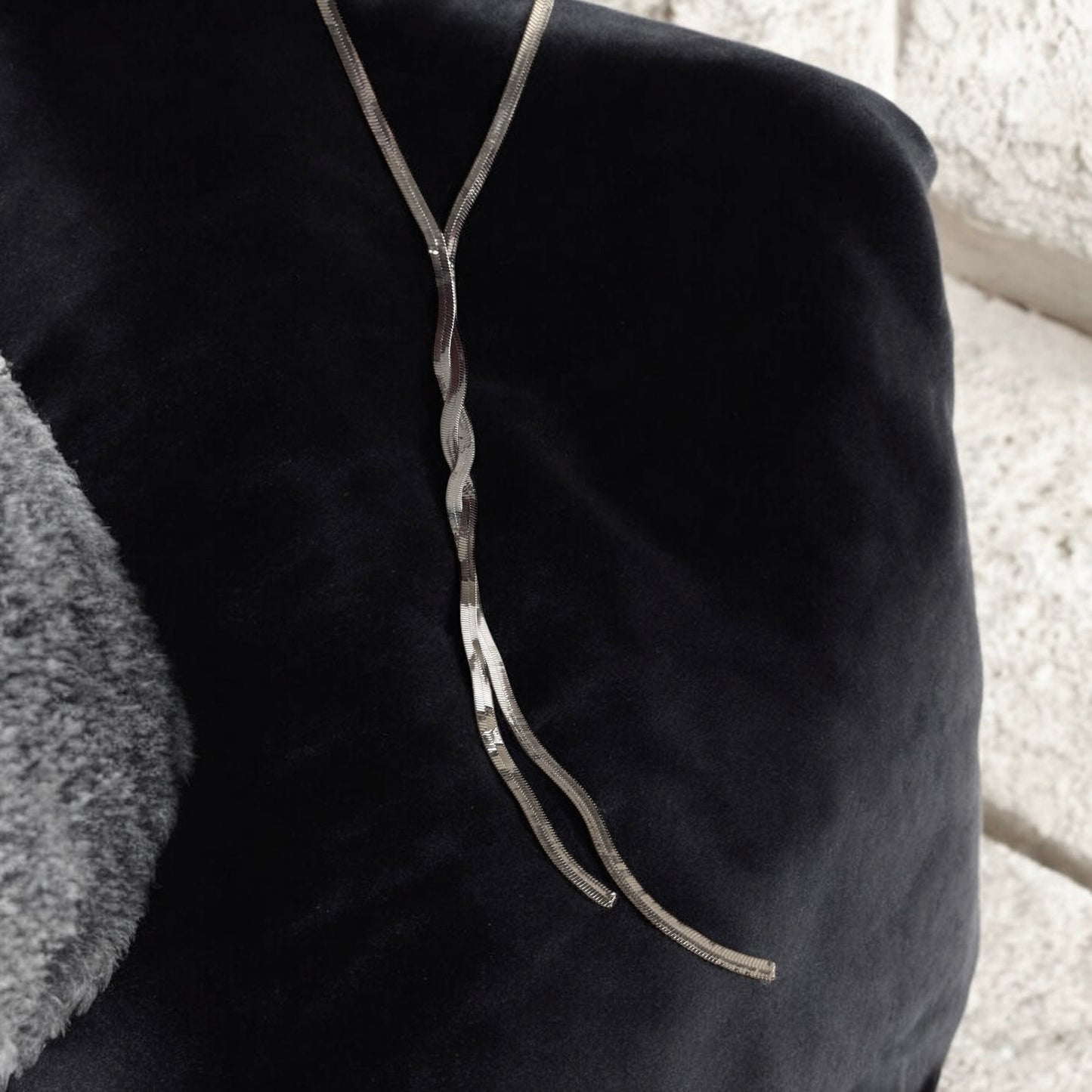 Flat Snake Long Chain Necklace