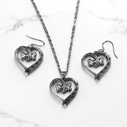 Bone Heart Dog Paw Set