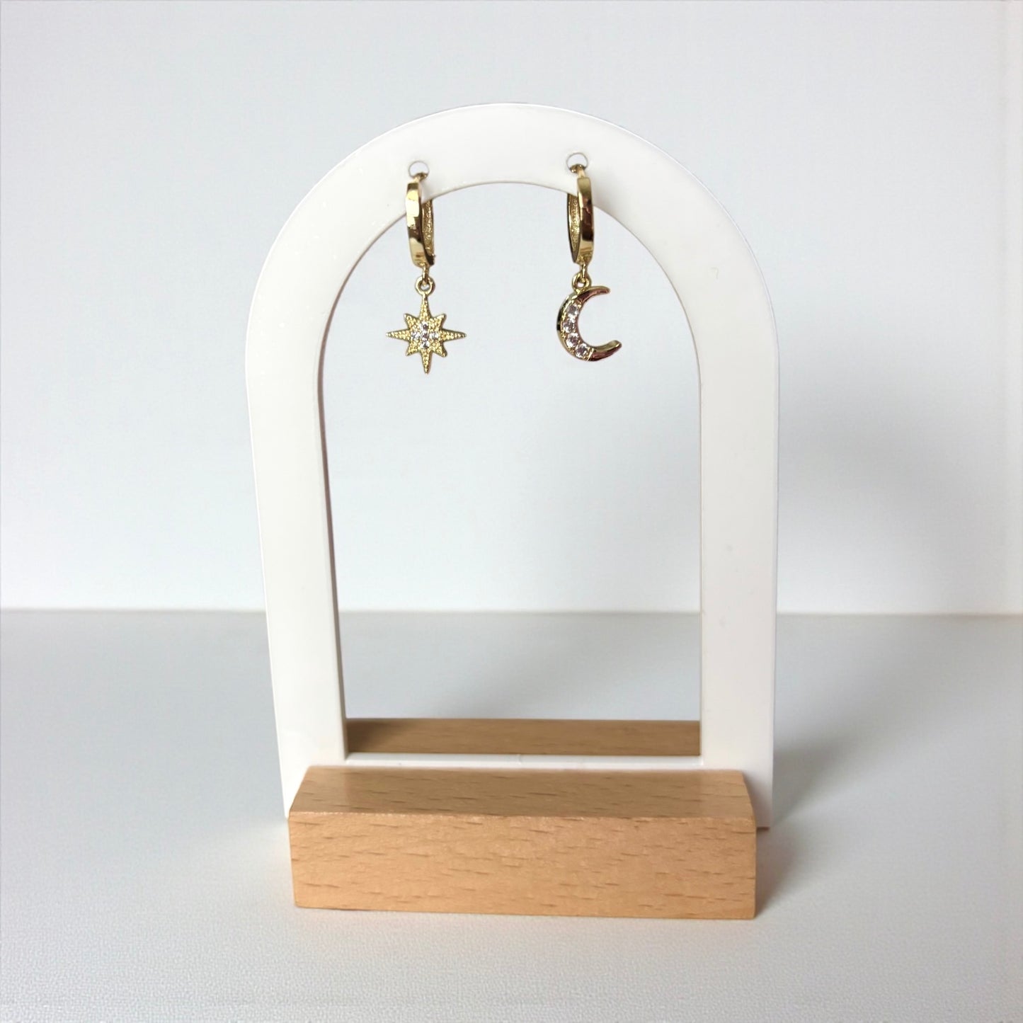 Star And Moon Earrings Set