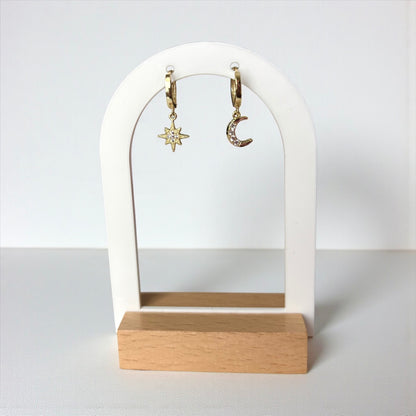 Star And Moon Earrings Set