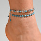 2Pcs Knotted Boho Turtle Anklet