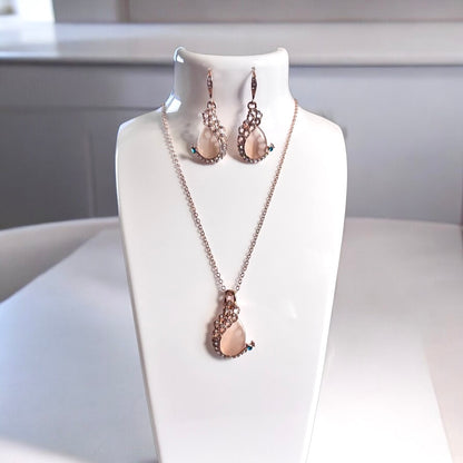 Elegante conjunto de diamantes de imitación con forma de gota de agua