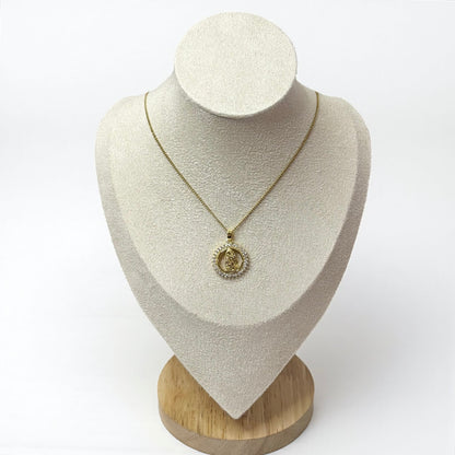 Virgin Mary Pendant Cuban Link Necklace