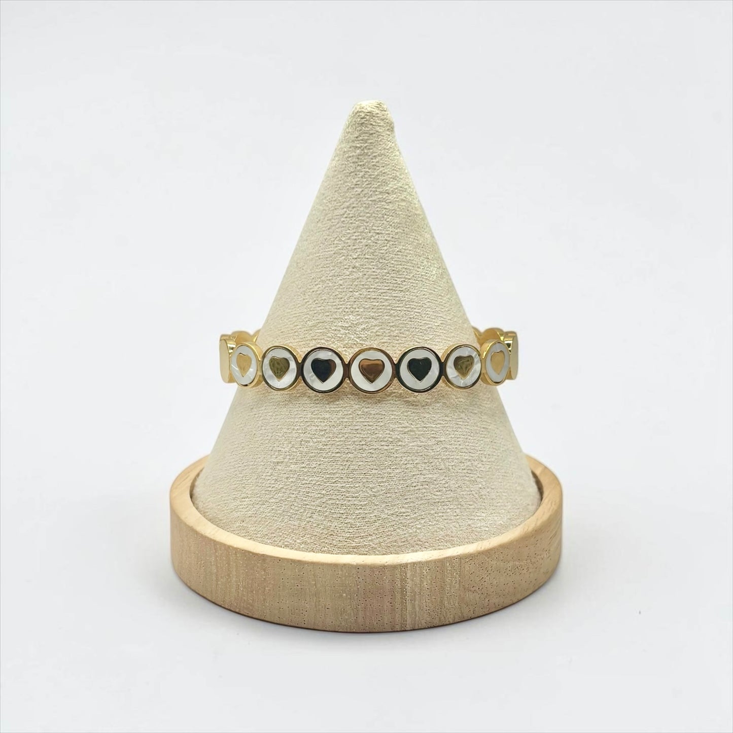 Gold Hearts Stainless Steel Cuff