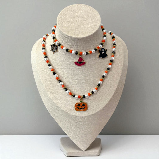 Spooky Chic Halloween Necklace Bracelet Set