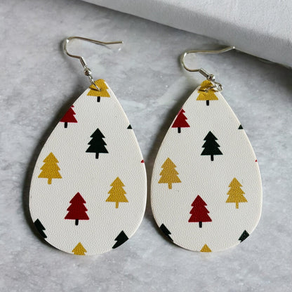 Colorful Christmas Tree Teardrop Earrings