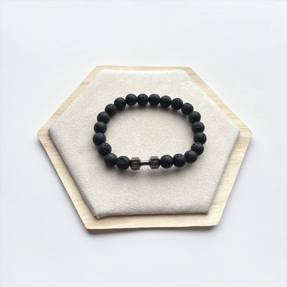Pulsera de piedra de mancuerna natural para hombre