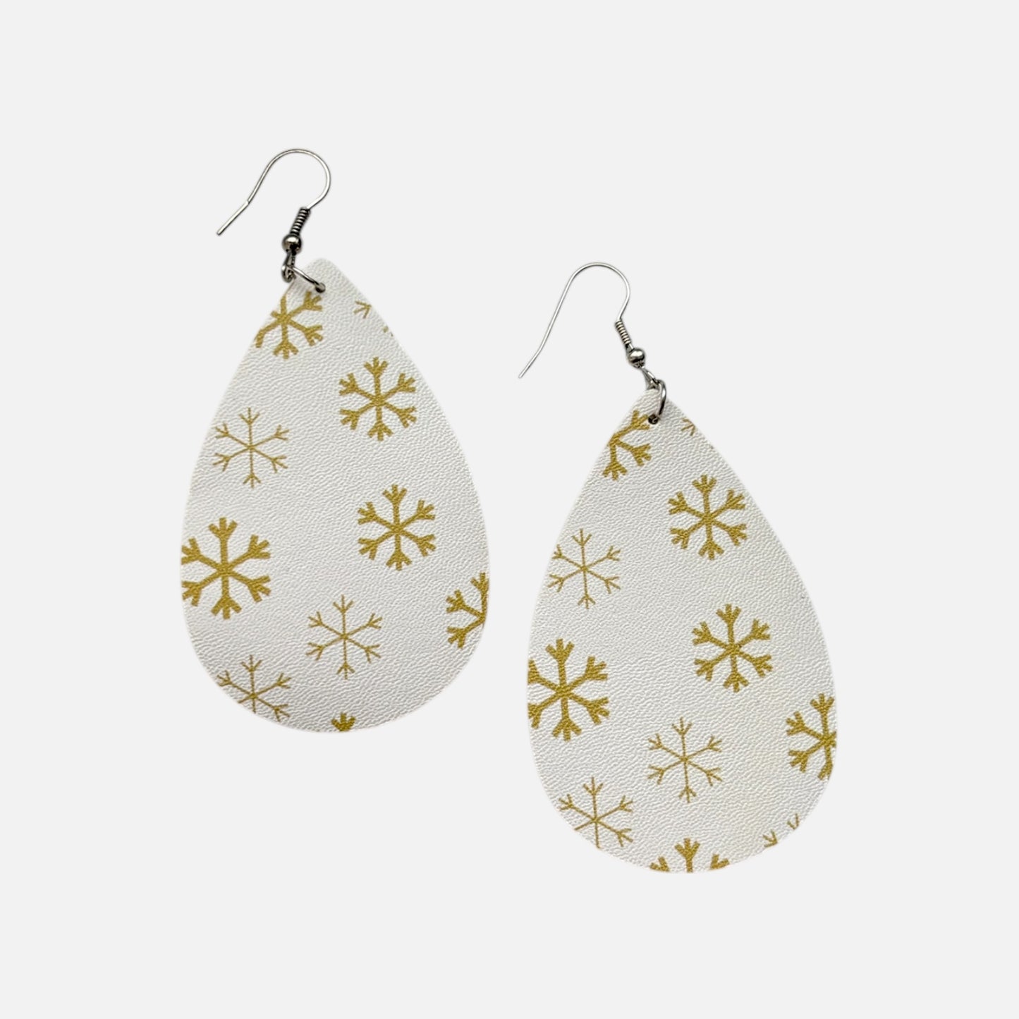 White Snowflakes Drop Earring