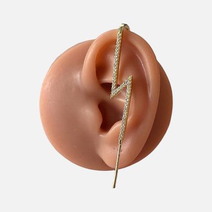 Pendientes largos de una pieza con cristales únicos, accesorios dorados